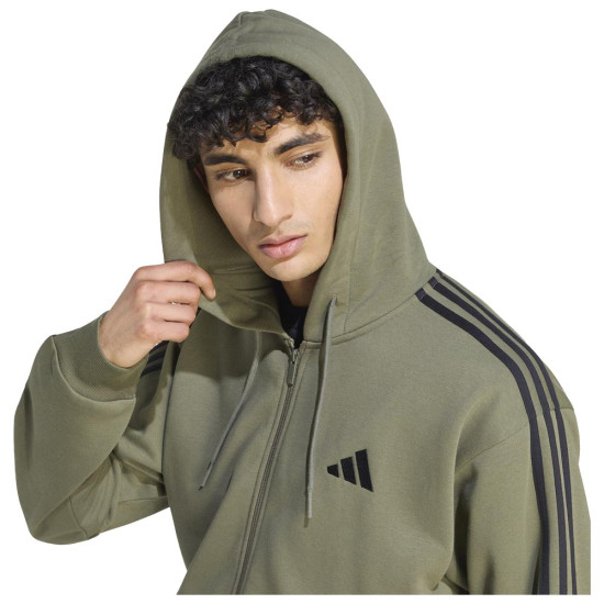 Adidas Ανδρική ζακέτα Essentials 3-Stripes Fleece Full-Zip Hoodie